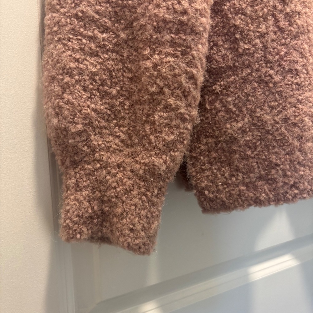Gap Mock Neck Fuzzy Dusty Pink Sweater - Picture 3 of 6